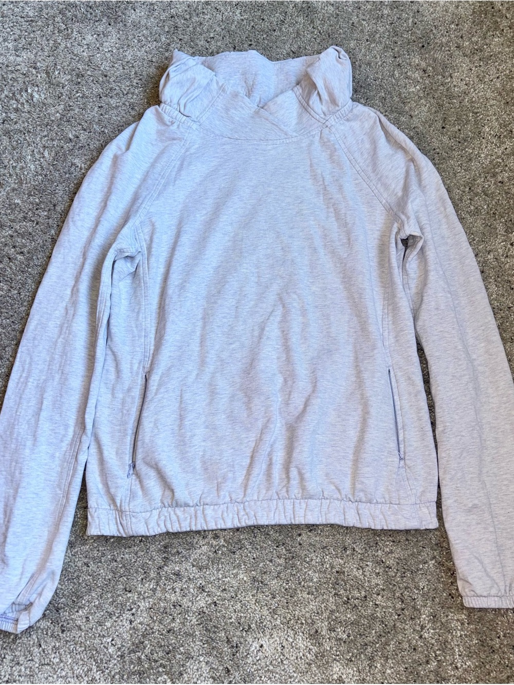 lululemon athletica Light Gray Pullover Cowl Hoodie